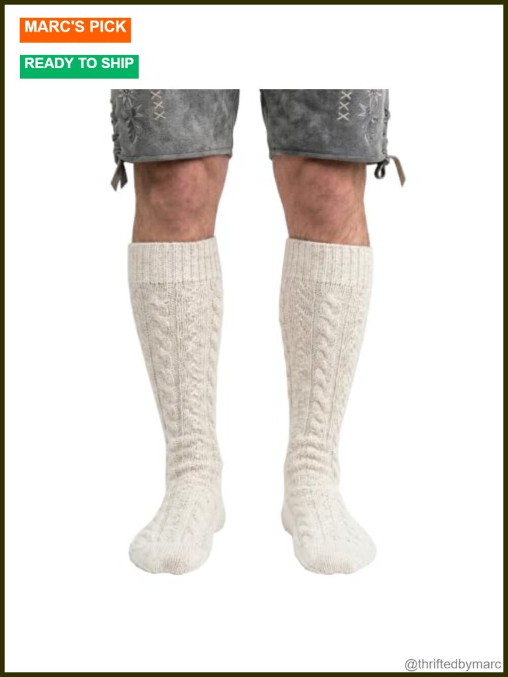 Men Oktoberfest Bavarian Knee High Socks German Lederhosen Costume